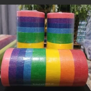 Washi Tape - Rainbow - 3/8 Inch - 12 Rolls Per Pack, 3 Packs Included